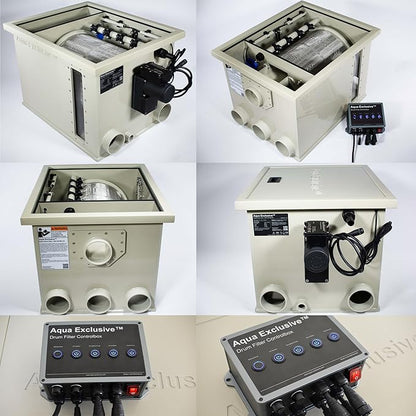 Rotary Drum Filter | RDF 8000GPH | Fully Automatic Water Filter System | Koi Pond, Aquaculture, Fish Farm, Hydroponics, Aquaponics, Natural Swimming Pool, Aquarium, Fountains | 110-120V 60Hz 25212
