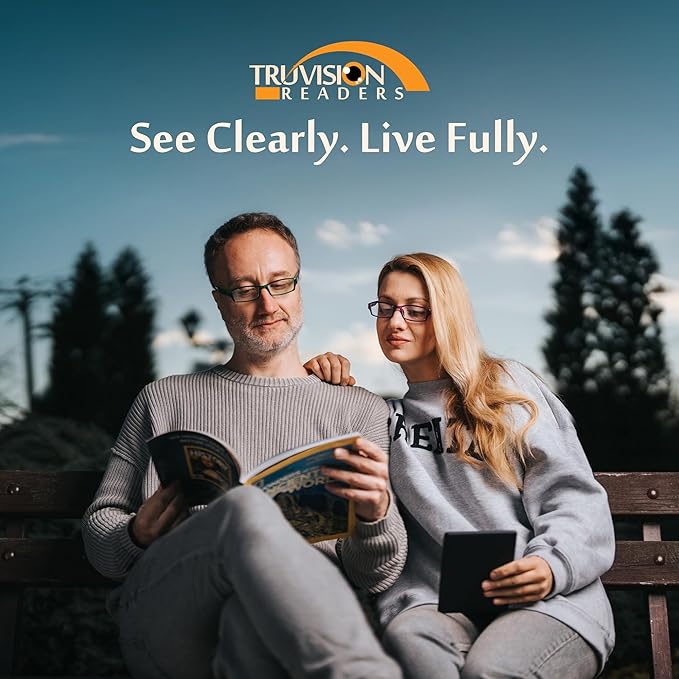 TruVision Readers Reading Glasses, Comfort Spring Hinges for Men and Women, 9501HP