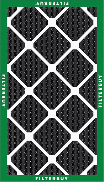Filterbuy 16x24x1 Air Filter MERV 10 Odor & Allergy Defense with Activated Carbon (3-Pack), Electrostatic Pleated HVAC AC Furnace Filters Replacement, Made in USA (Actual Size: 15.38 x 23.38 x 0.75)