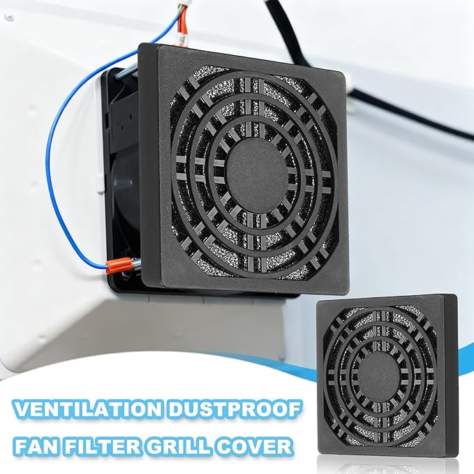 PATIKIL 70mm Fan Filter Grill, 6 Pcs Plastic Ventilation Dustproof Grill Cover Cooling Ventilator with Screws for Industry Workshop Computer Case Refrigerators Air Conditioning, Black