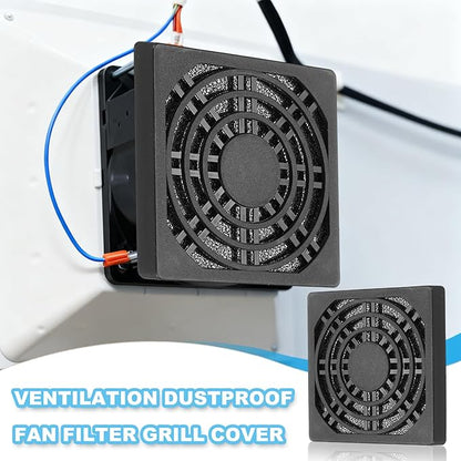PATIKIL 70mm Fan Filter Grill, 6 Pcs Plastic Ventilation Dustproof Grill Cover Cooling Ventilator with Screws for Industry Workshop Computer Case Refrigerators Air Conditioning, Black