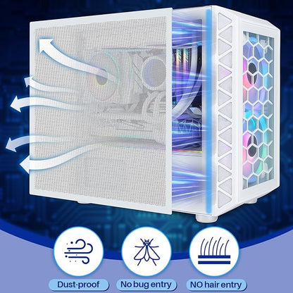 Woanger 2 Pcs 1000 x 300 mm DIY PC Case Dust Filter PC Fan Mesh Filter Air Vent Covers PVC Dustproof Cover with Magnetic Sticker for Computer Chassis Speaker and More, 0.03 Inch Hole