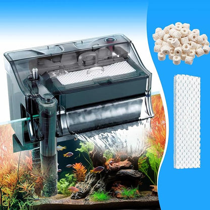 26 Pcs Aquarium Filter Media Kit Compatible with Fluval C2 (30 Gal) Power Filter, 6 White Foam Sponge Pad, 6 Poly Foam Pads, 6 Bio-Screen, 6 Activated Carbon, 2 Pack 3.5 oz/100g Ceramic Ring