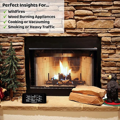 AirKnight Premium Indoor Air Quality Monitor Indoor & Air Quality Sensor. VOC detector, CO2 Monitor, Formaldehyde Detector HCHO, AQI, PM2.5, PM10 Temperature Humidity Air Monitor AQI CO2 Meter Gas Off
