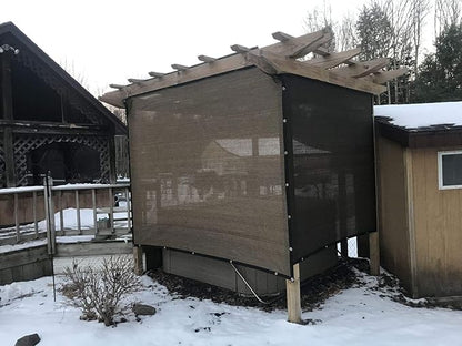 Ifenceview 6'x1' to 6'x100' Brown Shade Cloth Panels Fence Privacy Screen Fabric Mesh Net for Construction Site Yard Driveway Garden Railing Pool Balcony Canopy Awning 160 GSM (6' x 69')