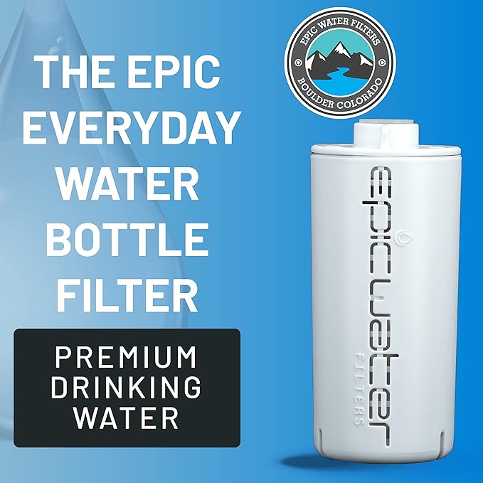 Epic Water Filters Everywhere Bottle Filter Complete Filter | 1-Pack | 75 Gallon Total Life | 3-4 month Supply | Compatible with all Epic Water Bottles | Replaces Everyday and Outdoor