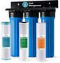 iSpring Whole House Water Filter System, Reduces Iron, Manganese, Chlorine, Sediment, Taste, and Odor, 3-Stage Iron Filter Whole House, Model: WGB32BM