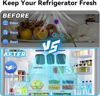 6-Pack Refrigerator Air Filter Replacement for Frigidaire PureAir Ultra 2 & Electrolux ELPAULTRA2 – Triple Layer Activated Carbon, Fast Odor & VOC Removal, Long Lasting, Easy Install