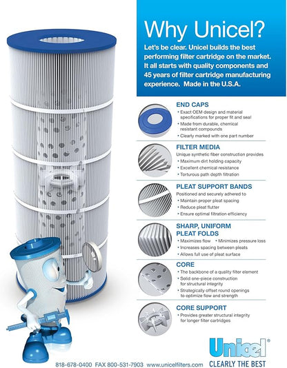 Unicel C-7350 50 Square Foot Media Replacement Hot Tub Spa Filter Cartridge with 200 Pleats, Compatible with Caldera Spas