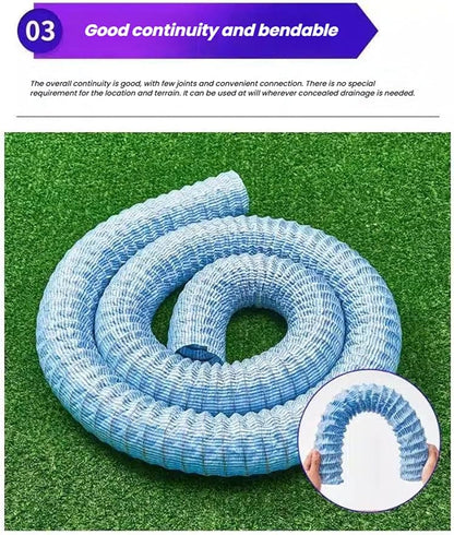 French Drain Pipe，Flexible Underground Drainage Tube,Soft Infiltration Pipe,\U200b DIY Construction Site(8cm/3.1in 55.8ft)