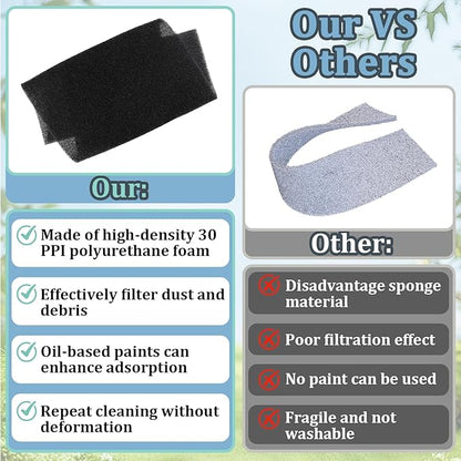 30 PPI Sponge Filter, Foam Filter Replacement, Universal Air Filter Sheet,Size 24" x 12" x 3/8", Perfect for Cutting and Fitting Purifier, Aquarium, Fish Tank, Air Conditioner