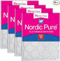 Nordic Pure 12x20x1 (Actual Size: 11 1/2 x 19 1/2 x 3/4) Tru Mini Pleat MERV 11 AC Furnace Air Filters – 2.5X More Media for Extended Durability & Superior Filtration - 4 Pack