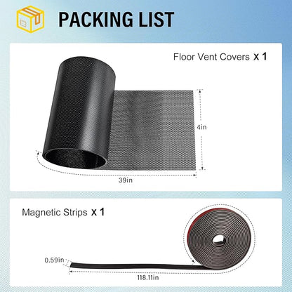 39x4 inch Customizable DIY Floor Vent Covers, Magnetic PVC Vent Mesh for Wall, Ceiling & Home Floor, PC Case Dust Mesh Filter