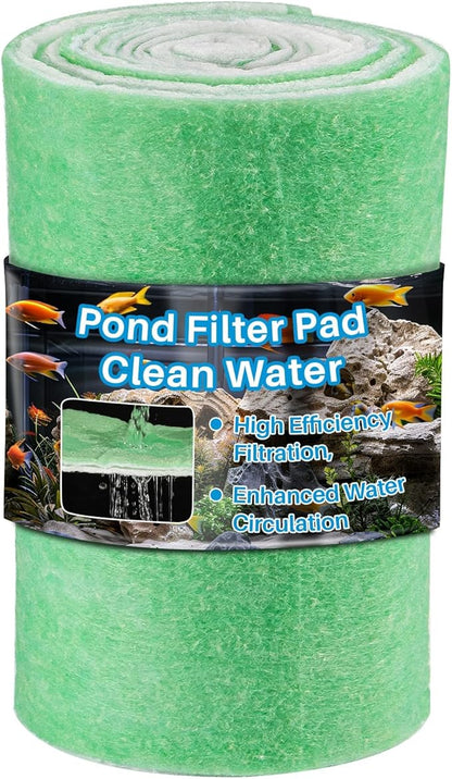 MAQIHAN 2PCS Pond Filter Media - 47.2Inch Aquarium Filter Media, Koi Pond Filter, Filter Sponge, Filter Floss for Fish Tank, Aquarium, Outdoor Ponds,Garden,Swimming Pool (Green & White)