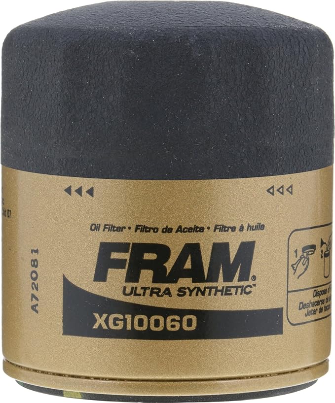 FRAM Ultra Synthetic Automotive Replacement Oil Filter, Designed for Synthetic Oil Changes Lasting up to 20k Miles, XG10060 with SureGrip (Pack of 2)