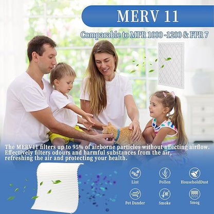 5 Pack 20x25x1 MERV 11 Air Filter Refills, Replaceable Filter Media only for 20x25x1 Reusable Frame (Frame Not Included)