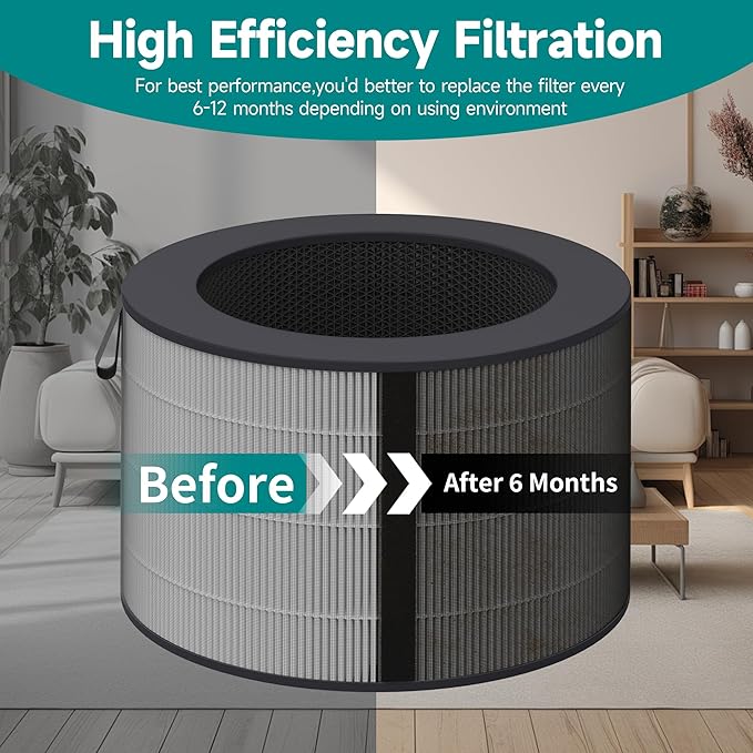 PuriCare 360 Filter Compatible with LG PuriCare 360 Purifiers, Model AS601HBB0, H13 HEPA ＆ Activated carbon Filter, 1 Pack