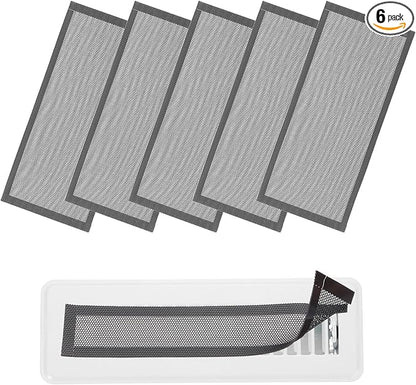 YOKIVE 6 Pcs Magnetic Floor Vent Covers, Floor Register Cover PVC Mesh Air Vent Screen Filters, Great for Home Floor, Wall, Ceiling, Catch Debris Hair Dust (Black, 10-Inch x 6-Inch)