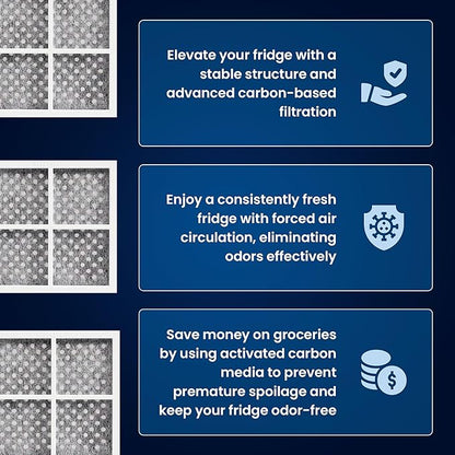 Mist Fresh Refrigerator Air Filter Replacement for L120F, LG ThinQ Fresh Air Filter, Kenmore Elite 469918, 6 Month Replacement, 3 pack