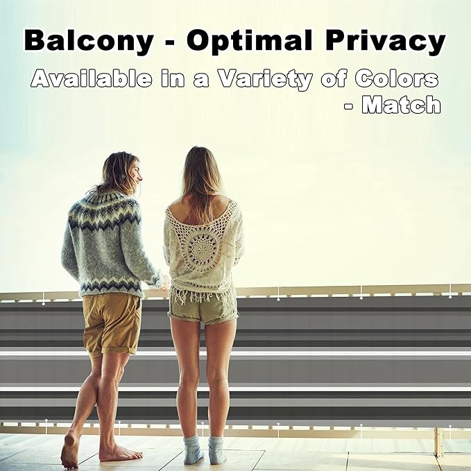 Fence Privacy Screen 4.6' x 9.8' Heavy Duty 165 GSM HDPE Outdoor Privacy Screen, Includes Cable Ties for Deck, Patio, Backyard, Outdoor Pool, Porch, Railing, Black White Stripes