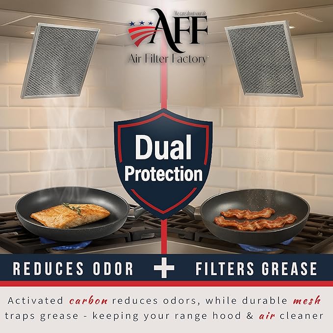 Air Filter Factory Range Hood Filter Replacement For 41F, 97007696, 97005687 Fits Broan Nutone Ductless Exhaust Fan Filter - 8.75 X 10.5 X .44 Inches Grease Mesh Carbon Kitchen Screen