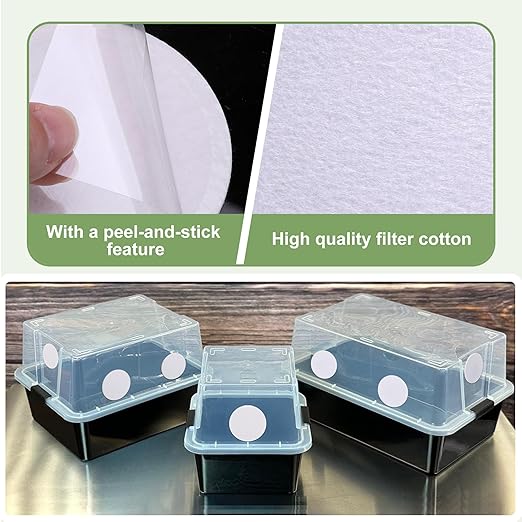48 Pcs 2.5" Monotub Adhesive Filter Disks-2MM Thick Monotub Filter Discs-Monotub Filters for Mushroom Growing Supplies Filter Pad Replacements