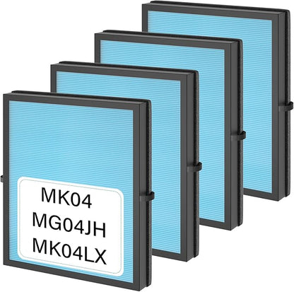 4 Pack MK04 Air Filter Replacement For AROEVE MK04 MG04JH Air Puri-fier Model DH-JH04. 4-Layers True HEPA Filter Replacement For MK04 MG04JH Air Puri-fier - Standard Version. Compare to Part# MK04LX