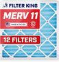 Filter King 18x20x1 Air Filter | 12-PACK | MERV 11 HVAC Pleated A/C Furnace Filters | MADE IN USA | Actual Size: 17.5 x 19.5 x .75"