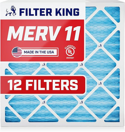 Filter King 11.25x23.25x1 Air Filter | 12-PACK | MERV 11 HVAC Pleated A/C Furnace Filters | MADE IN USA | Actual Size: 11.25 x 23.25 x .75"