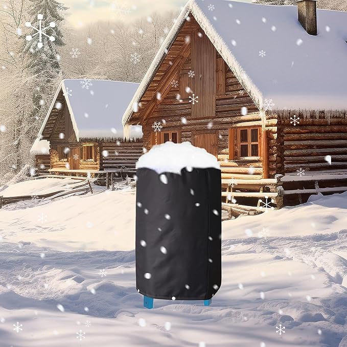 Insulated Well Pump Cover - 3-Layer Round Waterproof Heavy Duty Frost Protection Industrial Pipe Protector Winter Cistern Housing Bag Outdoor Sanitary Backflow Protection | For Yard House Ownership