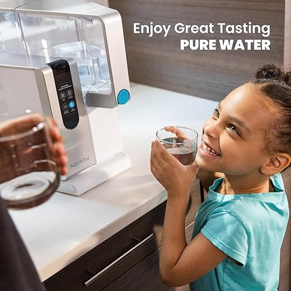 AquaTru Classic Alkaline Countertop Water Purifier | Certified 4-Stage Reverse Osmosis System Removes 84 Contaminants Including Forever Chemicals, Lead & Fluoride | Adds Minerals | No Plumbing