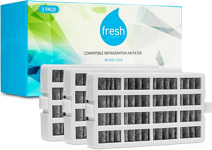 Mist Fresh W10311524 Refrigerator Air Filter Replacement for Whirlpool, W10311524, AIR1, Maytag, Kitchenaid, and Jenn-Air, FreshFlow (3 Pack)