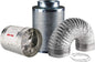 Hydro Crunch 4 inch 100 CFM Booster Fan & 4" x 12" Carbon Filter with 4" x 25ft. Ducting Hydroponic Ventilation Kit