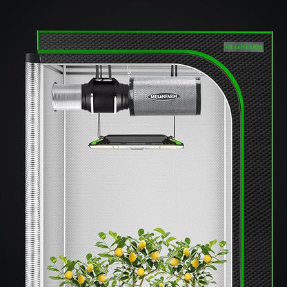 MELONFARM 4 Inch Air Carbon Filter Smelliness Control with Australia Virgin Charcoal, Odor Removal Carbon Filter for Grow Tent, Inline Fan, Hydroponics, Pre-Filter Included, Insulated Flange 4" x 11"
