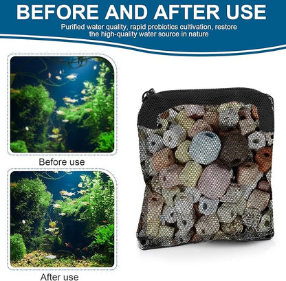 10Pcs Media Bags for Aquarium Fine Mesh Bag Aquarium Filter Media Bags with Plastic Zipper Suitable for Activated Carbon, Filter Stones, Ceramic Rings (4 x 4 inches)