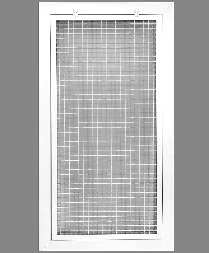 12" x 24" Cube Core Eggcrate Return Air Filter Grille for 1" Filter - Aluminum - White [Outer Dimensions: 14.5" x 26.5]