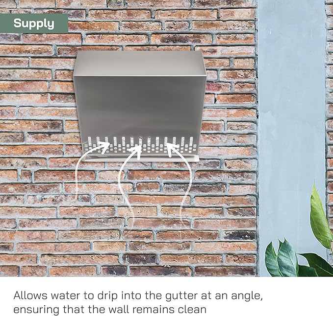 Vent Systems 8" Inch Air Supply Vent Cover with Rubber Gasket - Stainless Steel - Robust Weatherproof Outdoor Air Intake Box - Duct or Surface Mounting - Rain and Snow Protection