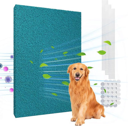 Reusable Air Filter 20x30, High Air Flow Cut to Fit Furnace Filters, MERV 6 Replacement Filter for HVAC, RV, Washable Replacement Air Conditioner Filters, 24 PCs Hooks(Actual 20x30x0.7 in.)