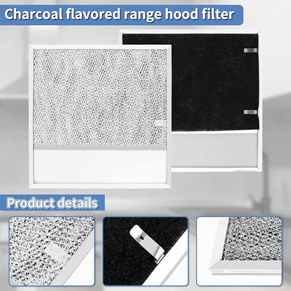 BP57 Range Hood Filter with Light Lens pack 2 for Broan-NuTone 43000 Series Stove Hood Vent Air Filter-Kitchen Exhaust Grease Aluminum Filter- 11-3/8 x 11-3/4 In
