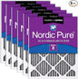 Nordic Pure 16x25x1 (Actual Size: 15 1/2 x 24 1/2 x 3/4) Furnace Air Filters MERV 8 Pleated Plus Carbon 6 Pack