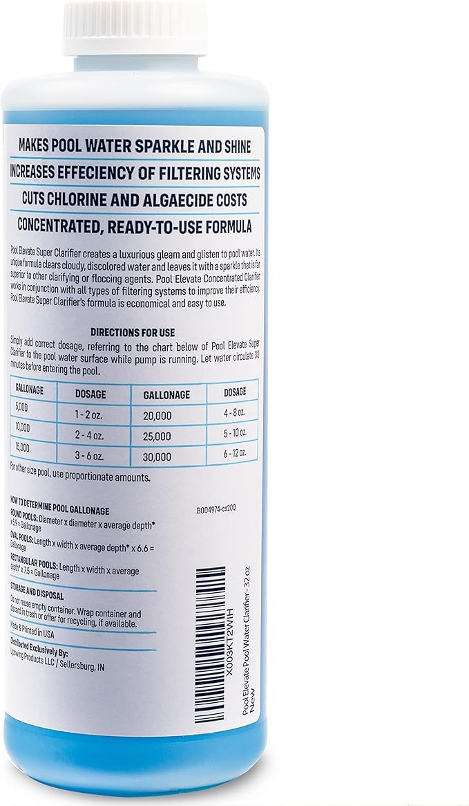 Pool Clarifier Ultimate Clarity Booster - Pool Clarifier for Crystal Clear Water, Fast Acting & Long Lasting, Reduces Cloudiness & Enhances Filter Performance, Safe for All Pools, 32 oz Pack of 3