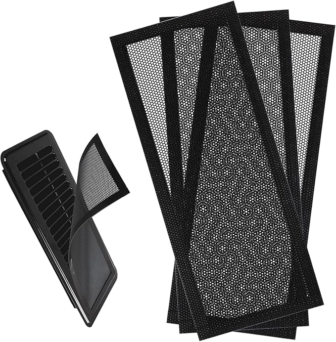 Mesh Vent Cover4 Pack, Magnetic Mesh Vent Covers for 4"x 10" Air Vent Filters, Vent Screens for Air Vent Home Wall Ceiling Floor, Floor Vent Mesh Cover Catches Debris Hair Insect Vent Filters