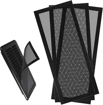 Mesh Vent Cover4 Pack, Magnetic Mesh Vent Covers for 4"x 10" Air Vent Filters, Vent Screens for Air Vent Home Wall Ceiling Floor, Floor Vent Mesh Cover Catches Debris Hair Insect Vent Filters
