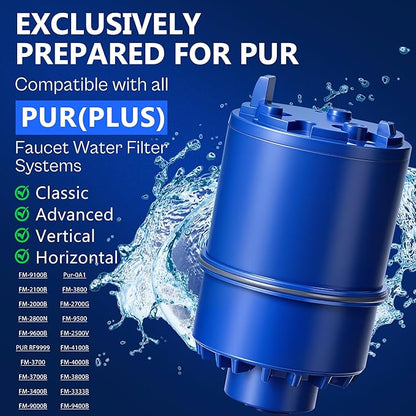Faucet Water Filter Replacement for Pur and PUR Plus Mounted Water Filter System RF-9999 RF-3375 FM-2500V FM-3700 FM-3400B Natural Mineral Filtration 2 Pack by TOMOON