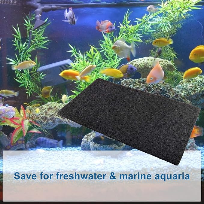 HQRP Cut to fit Activated Carbon Filter Media Pad 18x10 for Aquariums, Terrariums, Hydroponic Systems and Pond, Compatible with Deep Blue Professional ADB41002 Carbon Pad Replacement