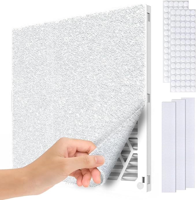 Air Vent Filters Kit, 20"X140" Cut to Size Air Filter Material, MERV 8 Electrostatic Air Filter, Vent Filters for Home Floor, Rv Ac Vent, Ceiling, Refrigeration, HVAC Furnace Vent, Etc