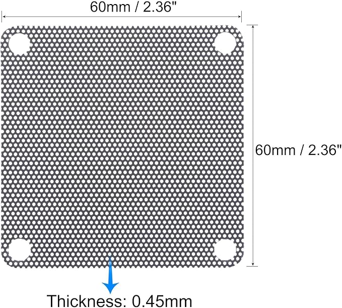 uxcell PC Dust Fan Screen with Screws for Cooling Dustproof Case Cover PVC 60mm 5pcs