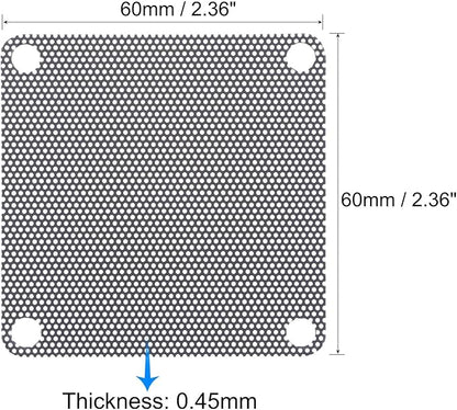 uxcell PC Dust Fan Screen with Screws for Cooling Dustproof Case Cover PVC 60mm 5pcs