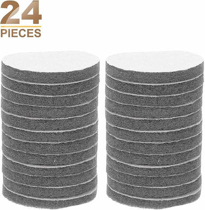 HARFINGTON 24pcs Scrubber Scouring Pads 800 Grits 4 Inch Drill Power Brush Hoop and Loop Surface Conditioning Disc Drill Scuffing Disc Scrub Pads for Home Kitchen Cleaning, Gray