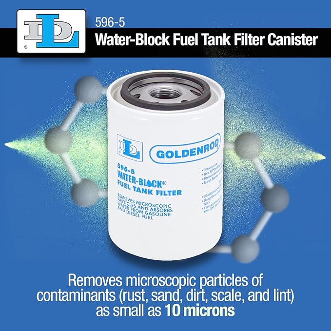 Dutton-Lainson Company - GOLDENROD Water Absorbing Fuel Filter Replacement Canister - 10 Micron Particle Removal for Gasoline, Diesel, Ethanol, and Biodiesel - Compatible with Water-Block Models 596